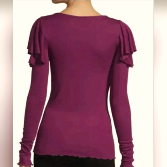 We The Free Berry On Rewind Ribbed Knit Long Sleeve Top, Size S - Picture 2 of 7